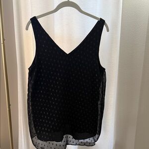 Lilly Pulitzer Black Sheer Polka Dot V-Neck Tank